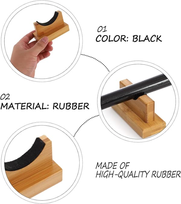 Træ baseballbatophæng Par Horisontal Displayholder Solid Bambus Bat Støttebase Bordholder