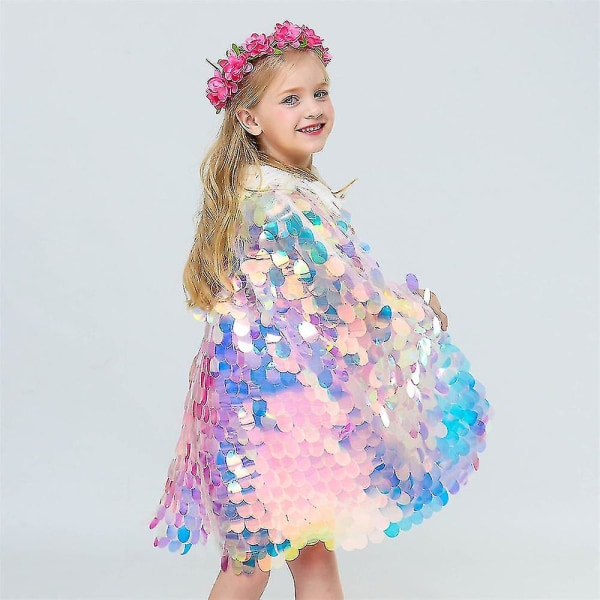 Jentebarn Kappe Sekvens Skinnende Glitter Fancy Up Kostyme 5-8 Years