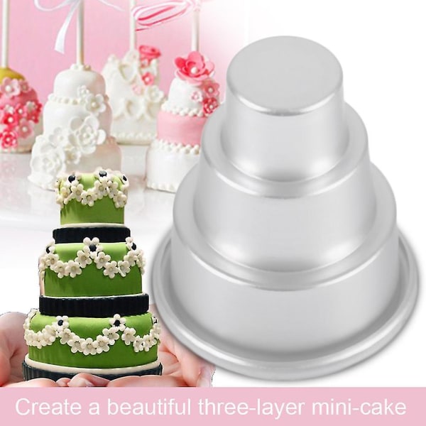 Praktisk 3-lags Cupcake Pudding Chokolade Kageform