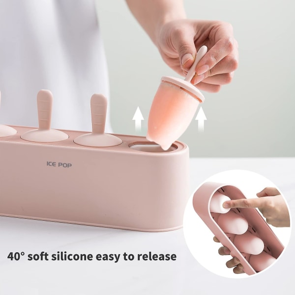 Silikon-ispinnformer i tegneserieform, baby-ispinnformer uten BPA, gjenbrukbare ispinnformer (rosa)