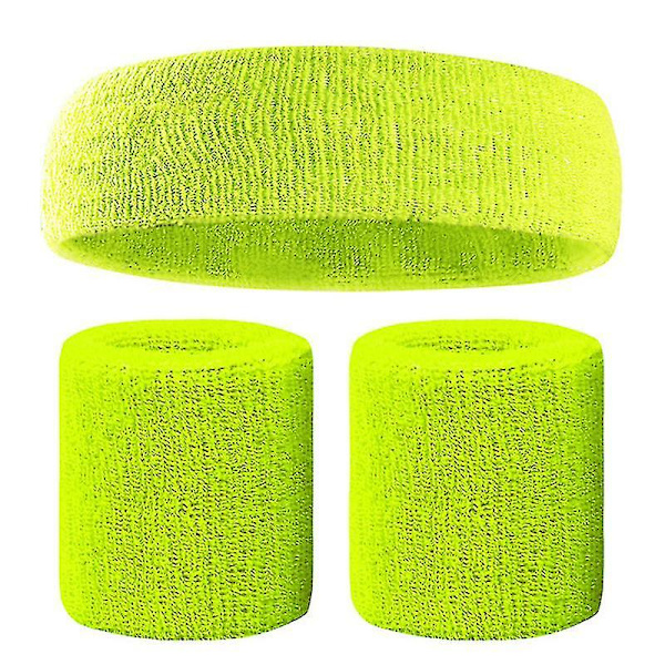 Svettbandsset Färgglada Hårband Armband Elastiskt Atletiskt Svettabsorberande Svettbands för Män och