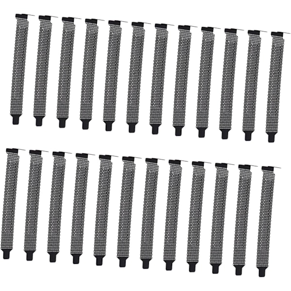 2 sæt Støvbeskyttelsesetui Metalnet Computerkabinet Ventilation Blindplade Let at installere Sort 20 stk.*2