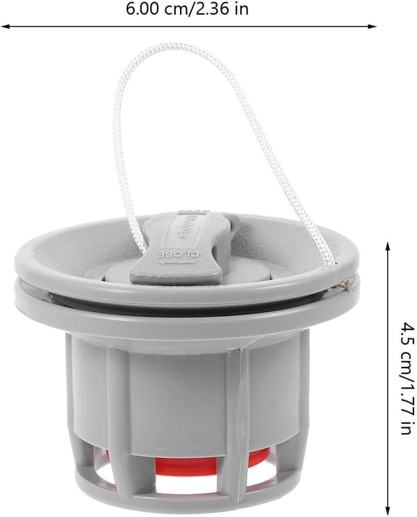 Uppblåsbar kajakluftventil TPU högtrycksbåtventiladapter med 8-tandad grå luftkontrollventil