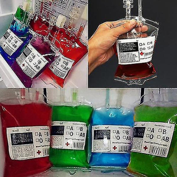 Halloween-fest Vampyr Cosplay Transparent Blod-påse Dryckesflaska T-yuhao