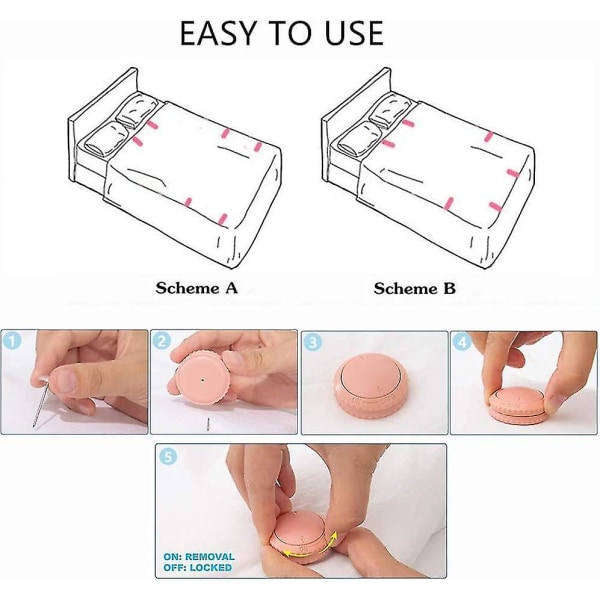 Täcke Klippar Quilt Hållare Halksäker Täckeöverdrag Klippar Hög Elasticitet Täckesklämmor Grepp Klipp Hushåll Halksäker Enhet (rosa)(8st
