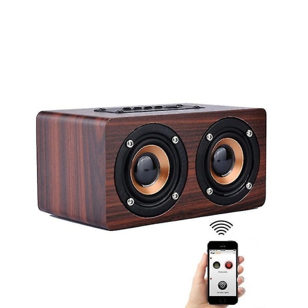 Retro Wireless Wood Bluetooth Speaker Mini 3D Dual Support
