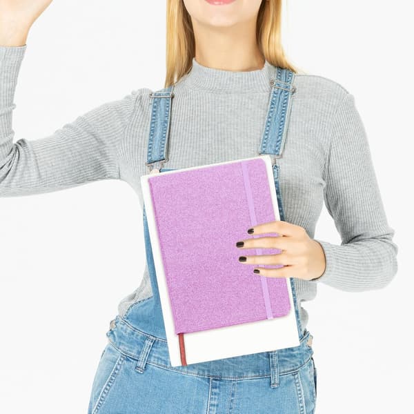 Hardcover Glimmer Notesbog A5 med Elastikbånd, Moderne Skrivedagbog
