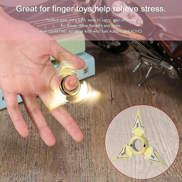 Stressreducer i zinklegering, fingerleksak, tri-spinner, handspinner för barn