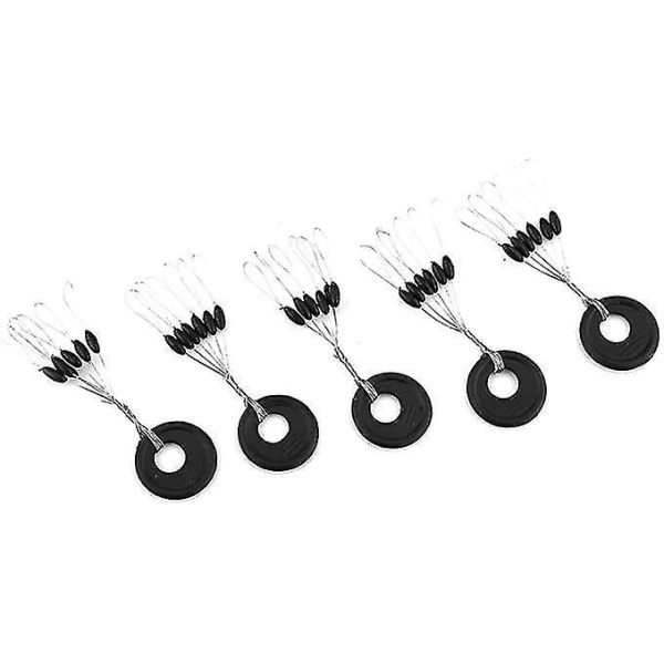 100 stk Bobber Stopper Fiske Line Svart Sylinder Flyte Sinker