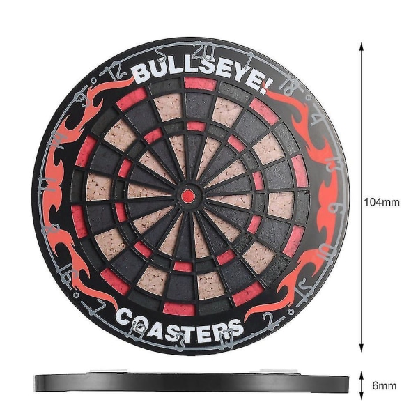 4 kpl Pyöreät Bullseye-Aluslaatat Dart-Pelijuomille