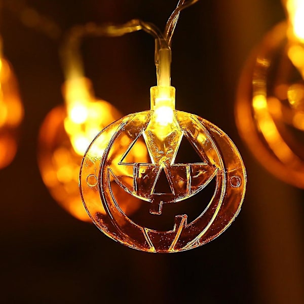Paristokäyttöinen 10 LED:n Kurpitsakääpiö Halloween-valo