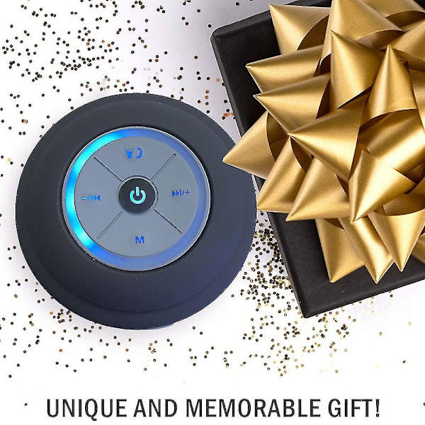 Vanntett Bluetooth LED Dusjhøyttaler FM Radio TF Kortleser