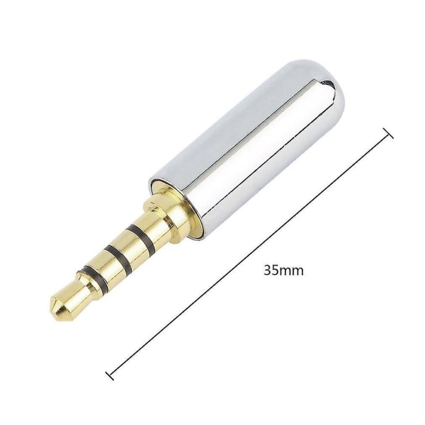 4-polet 3,5 mm hannkontakt for hodetelefoner, metall