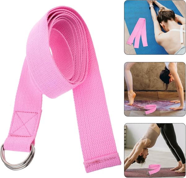 Yogaspännband 183 cm Rosa Pilates Hjälputrustning Stretchband