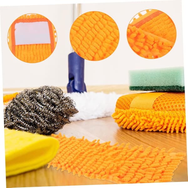 2 stk moppeklut erstatning for flatmopp oransje mikrofiber rengjøringstilbehør