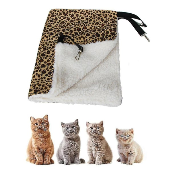Hängande Kattgunga, Djurgunga för Bur Justerbar Kattbädd Sovplatta (1 Styck, Leopardmönster