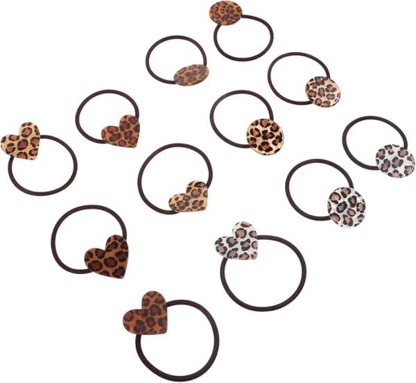 12 st Leopard Hårrep Elastiska Hårband för Kvinnor Leopardmönster för Hästsvansar Blandad stil