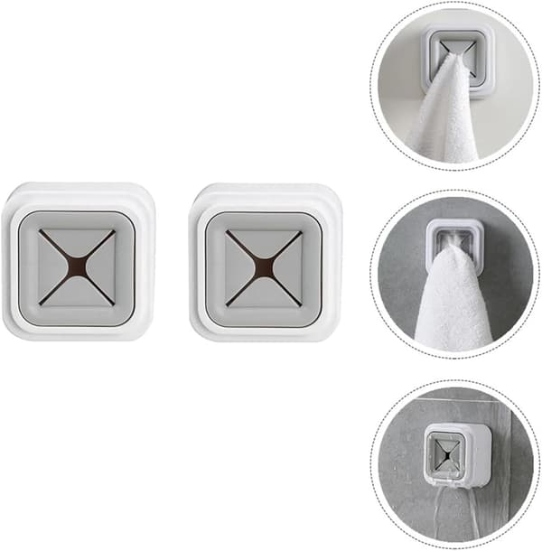 3 stk. selvklebende håndkleholder veggmontert ABS spikerfri design plassbesparende baderom