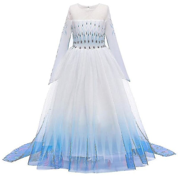 2 Elsa Tulleærme Gradient Kostume Børn Piger Performance Fancy Dre 4-5 Years Gradient Blue