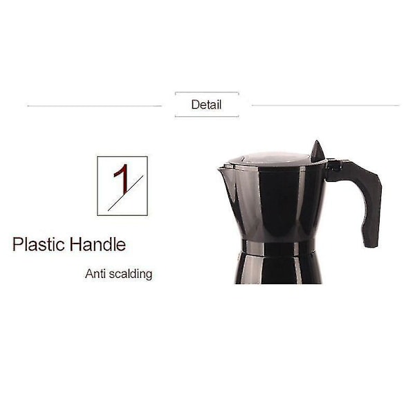Holdbar Elektrisk Moka Pot Stor Kapacitet Kaffe Maskine 300ml