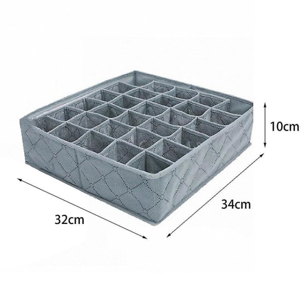 Charcoal 30 Cell Foldbar Bambus Undertøj Sokker Box