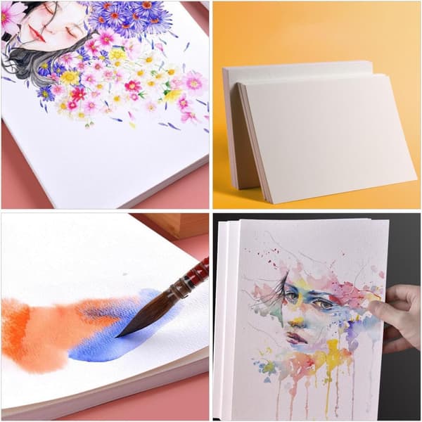 20 ark 300 gsm kallpressat akvarellpapper, fin textur ritpapper