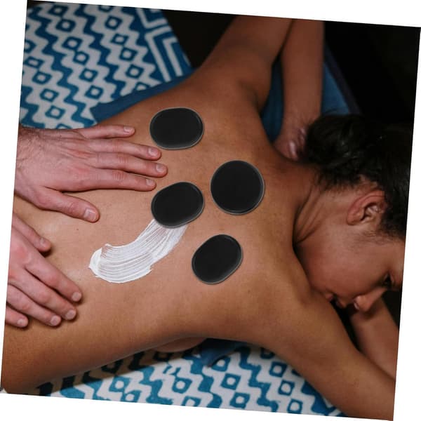 Varmestenvarmer Massagesten Sæt 6 stk. Basaltsten til Spa Rygmassage