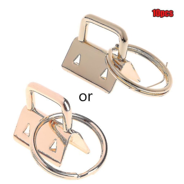 10 stk Nøgleholder Hardware med Splitsring til Kunstig Læder Wristlet Nøglering