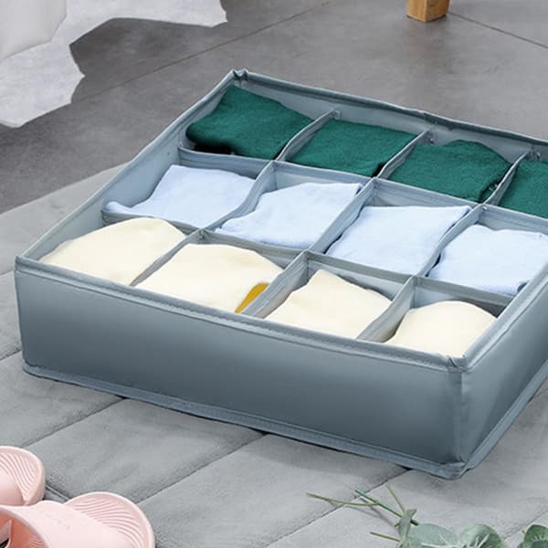 Strumpor Förvaringsbehållare 12 Fack Vikbar Polyester Lättvikts Multifunktionell Organizer