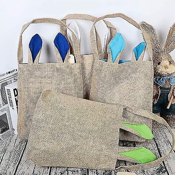 6-pack Påskkaninväskor Jute Burlap Tote Äggjakt