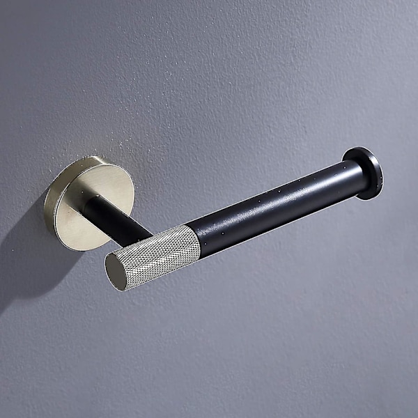 Toiletpapirholder i rustfrit stål, vægmonteret, børstet guld og mat sort