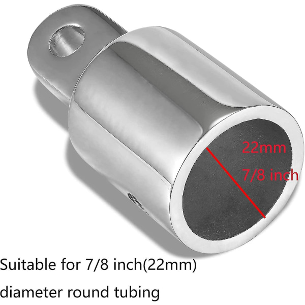 Øverste Øje Endekappe Passer til 7/8 Tommer (22 mm) Rundt Rør, Med L-Formet Hex Allen Nøgle