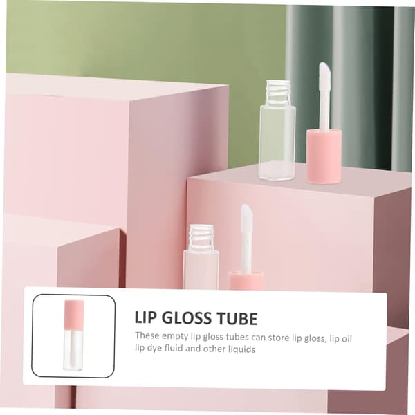 10 stk. 4 ml påfyllbare lipgloss-tuber DIY leppeglasurflasker rosa plast bærbare leppehonningtuber
