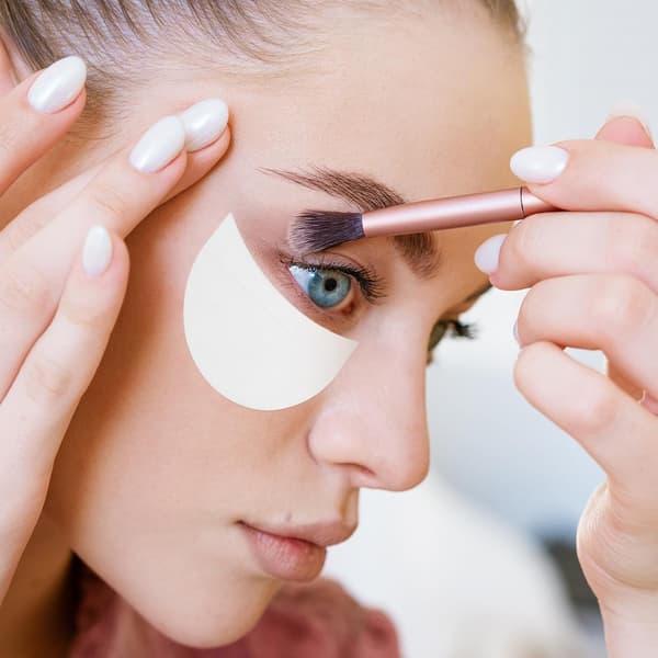 100 stk. sorte non-woven øjenskyggeskjolde makeuptape til præcis øjenmakeup-påføring