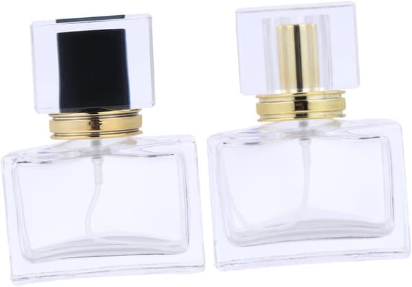 Påfyllningsbar Parfym Glasflaska Set 2st 30ml Fyrkantiga Glasbehållare Bärbara Sprayflaskor