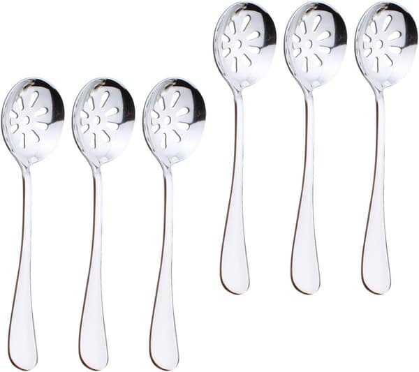 6 stk. serveringsredskaper i rustfritt stål med enkel design