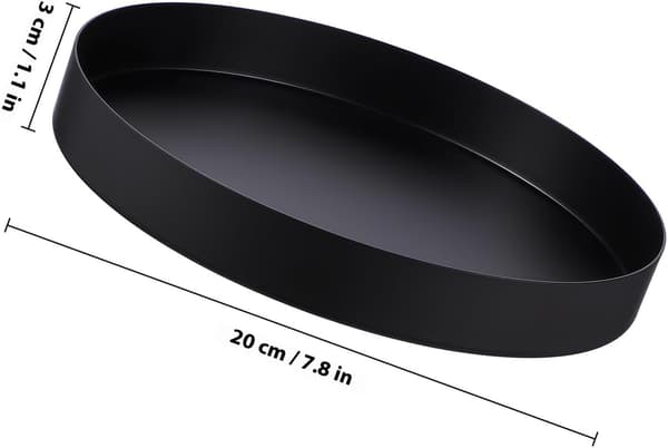 Serveringsbrett Tebrett 14,5 tommer diameter Svart rustfritt stål Multifunksjonell Stilig Enkel design