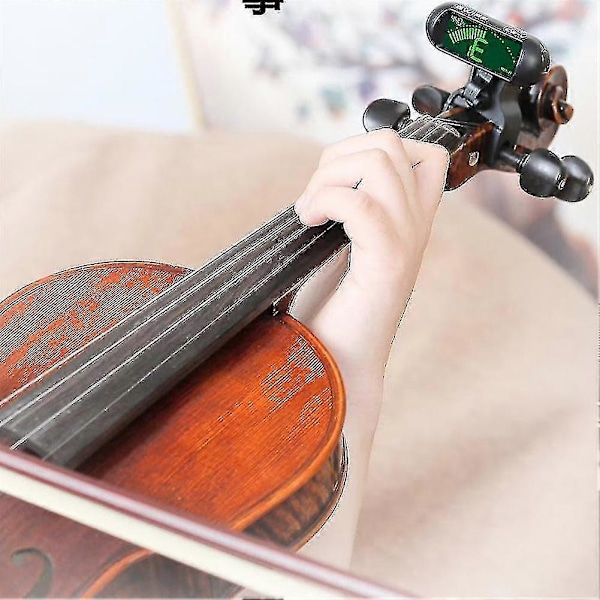 Professionell Violinstämmning Bärbar Digital Elektronisk Stämapparat Mini Elektronisk Skärmdisplay Clip-On Stämapparat för Violin Viola Cello