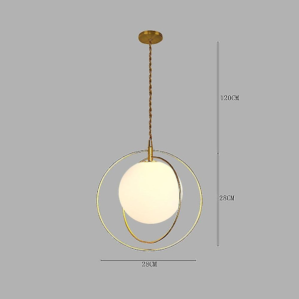 28 cm LED-riipusvalaisin Pohjoismainen lasi Makuuhuoneen ja ruokailutilan valaisin
