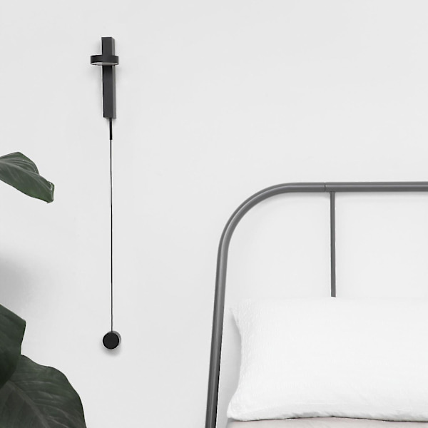 Sängbord Vägglampa Led12w Rotatable Svart