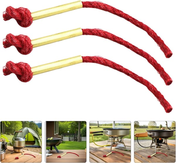 6 st utomhus camping eldstarter rep, vaxbelagd jute tändsnöre