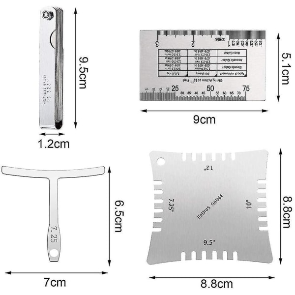 15 stk Guitar Luthier Tools Set Rustproof String Action Set