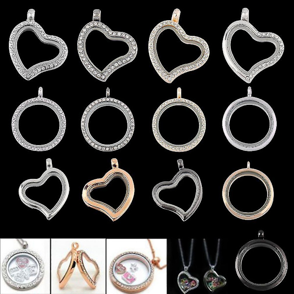 Charmerende Memory Flydende Glas Locket Vedhæng Halskæde