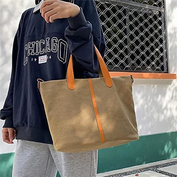 Canvas Crossbody Tasker til Kvinder Vintage Nylon Canvas Skuldertasker Mode Dame Skuldertasker Tote