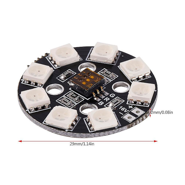 Lätt Matek RGB LED Cirkelkort 7-Färger X8 16V