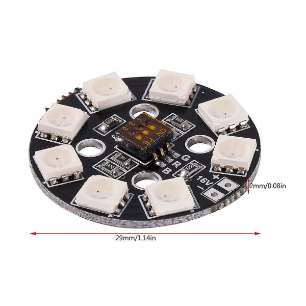 Lett Matek RGB LED Sirkelkort 7-Farger X8 16V