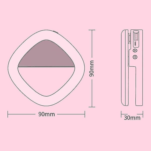 Mobiltelefon LED Fylllys Ringlys LED Sirkel Mini Lys