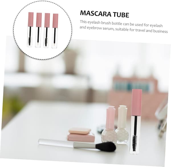 4 st påfyllningsbara mascaraflaskor 10 ml PET-material bärbara tomma eyeliner- och läppglansflaskor