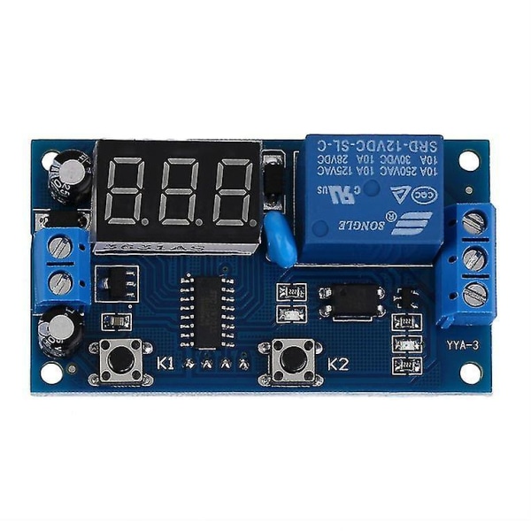 DC 12V Digital Display Trigger Cykeltidsfördröjningsrelä