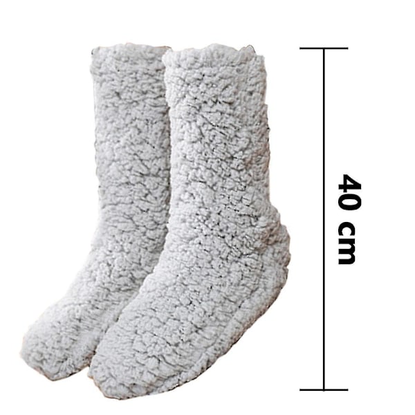 1 Par Halkskyddande/Antislipstrumpor, Vinterfluffiga Mysiga Fleece-strumpor, Plysch Tjocka Varma Golvstrumpor Dark Grey